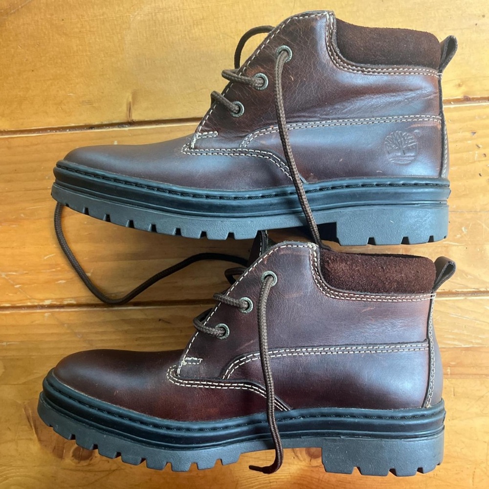 Women's Dark Brown Leather Timberland Earthkeepers Lace Up Ankle Boots